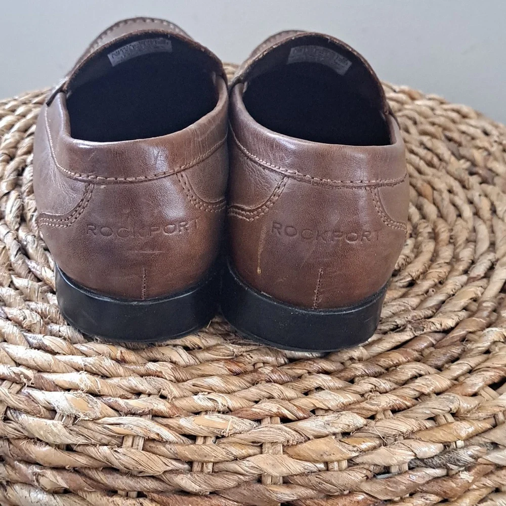 Rockport Mens Classic Comfort Brown Leather Penny Loafers‎ Padded Sz. 10